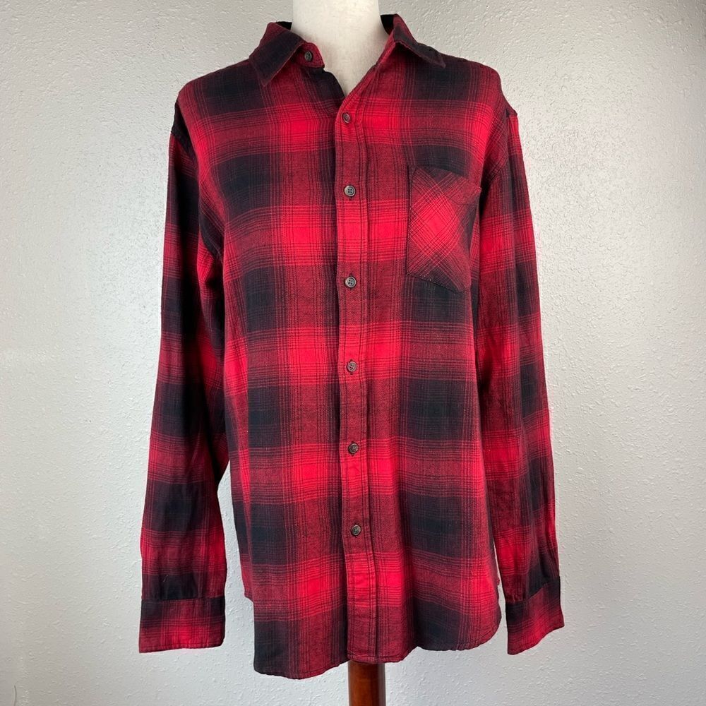 Arizona Buffalo Plaid Button Down Shirt Size M EUC